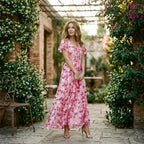 Ingrid | Floral Wedding Guest Dresses V-Neck Maxi