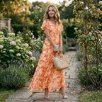 Ingrid | Floral Wedding Guest Dresses V-Neck Maxi