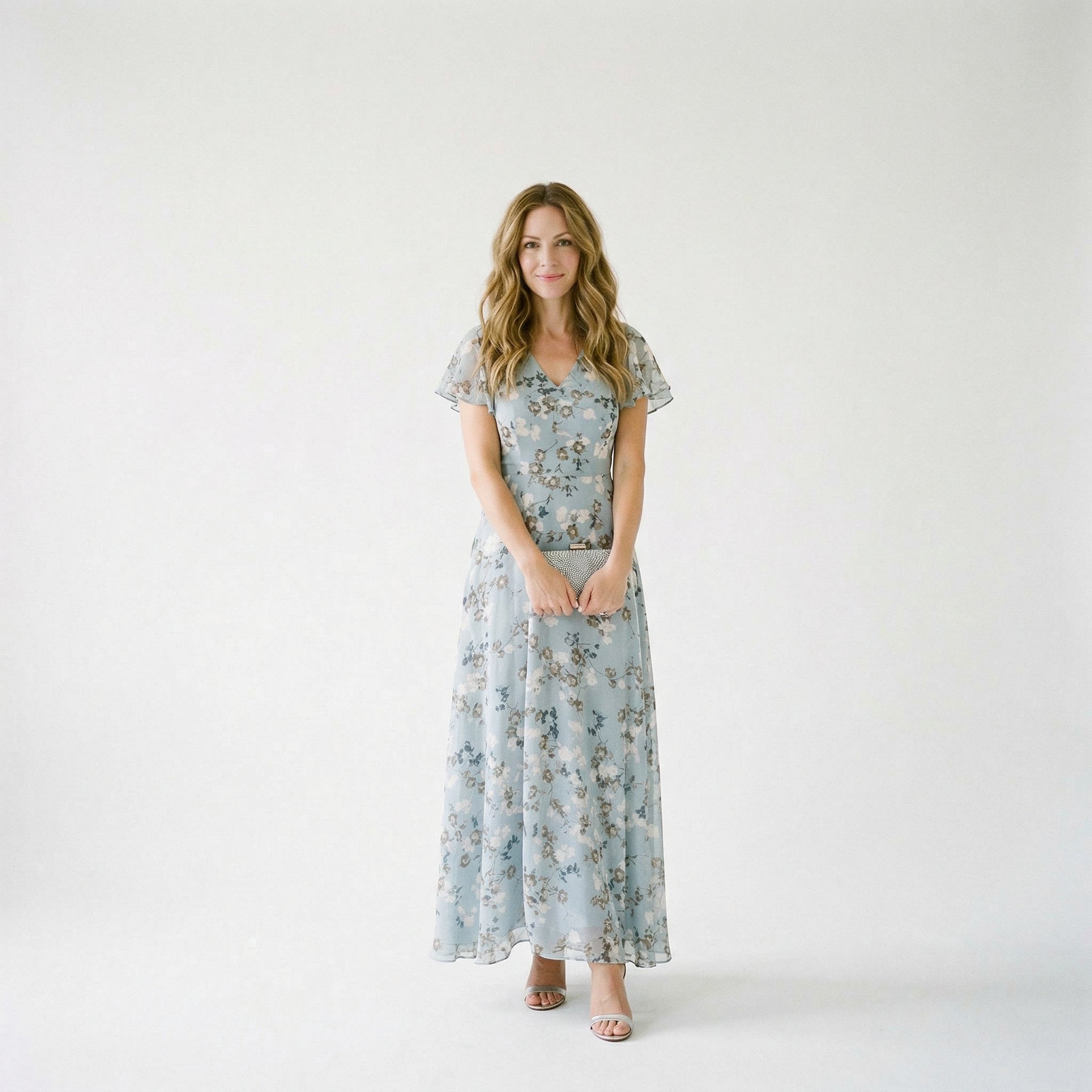 Ingrid | Floral Wedding Guest Dresses V-Neck Maxi