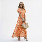 Ingrid | Floral Wedding Guest Dresses V-Neck Maxi