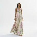 Honorine | Long Sleeve Chiffon Wedding Guest Maxi Dresses