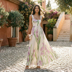 Honorine | Long Sleeve Chiffon Wedding Guest Maxi Dresses