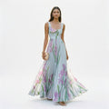 Honorine | Long Sleeve Chiffon Wedding Guest Maxi Dresses