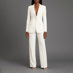 Eulalie | Christmas Outfits Formal Suits Tailored Blazer Set — White