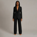 Eulalie | Christmas Outfits Formal Suits Tailored Blazer Set — Black