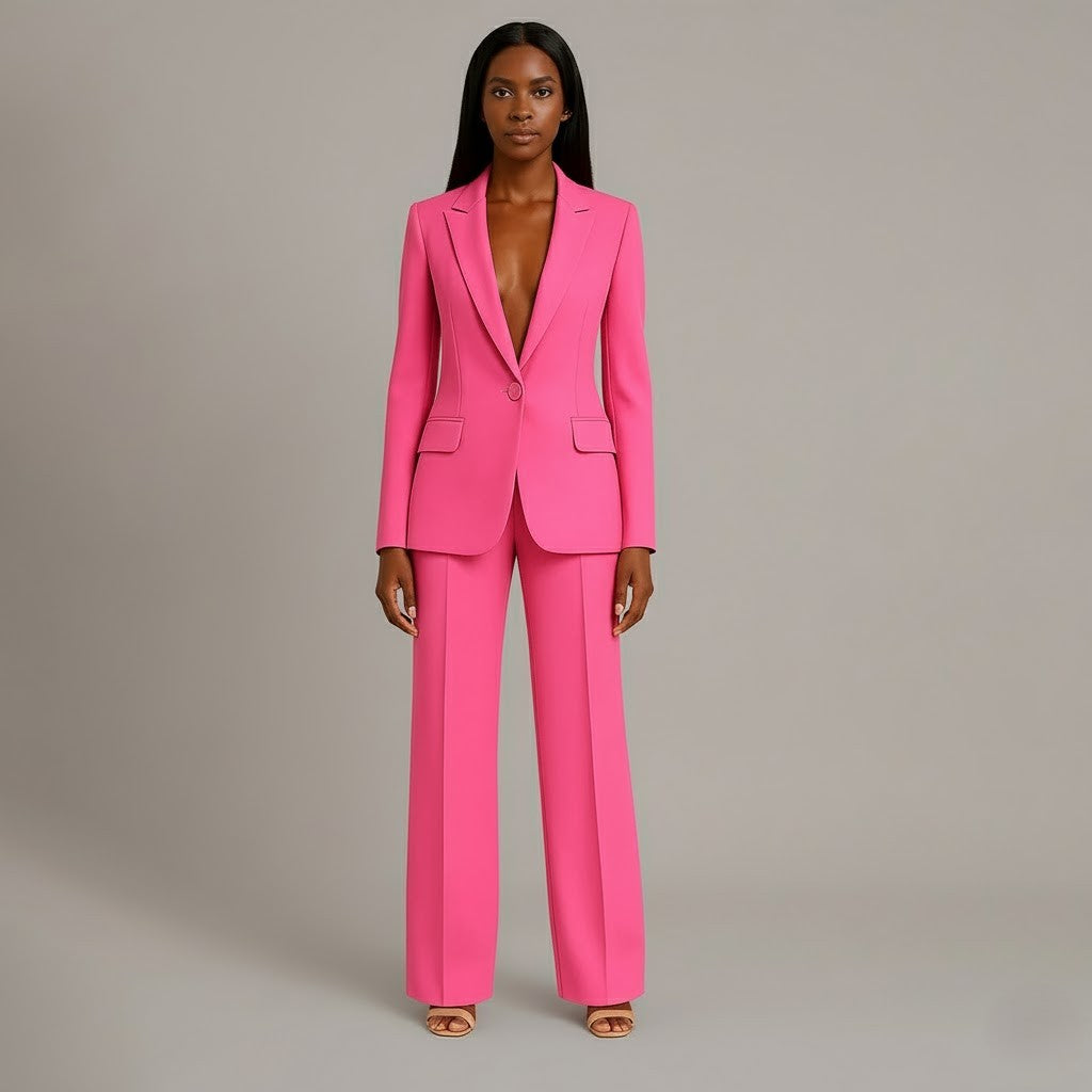 Eulalie | Christmas Outfits Formal Suits Tailored Blazer Set — Pink