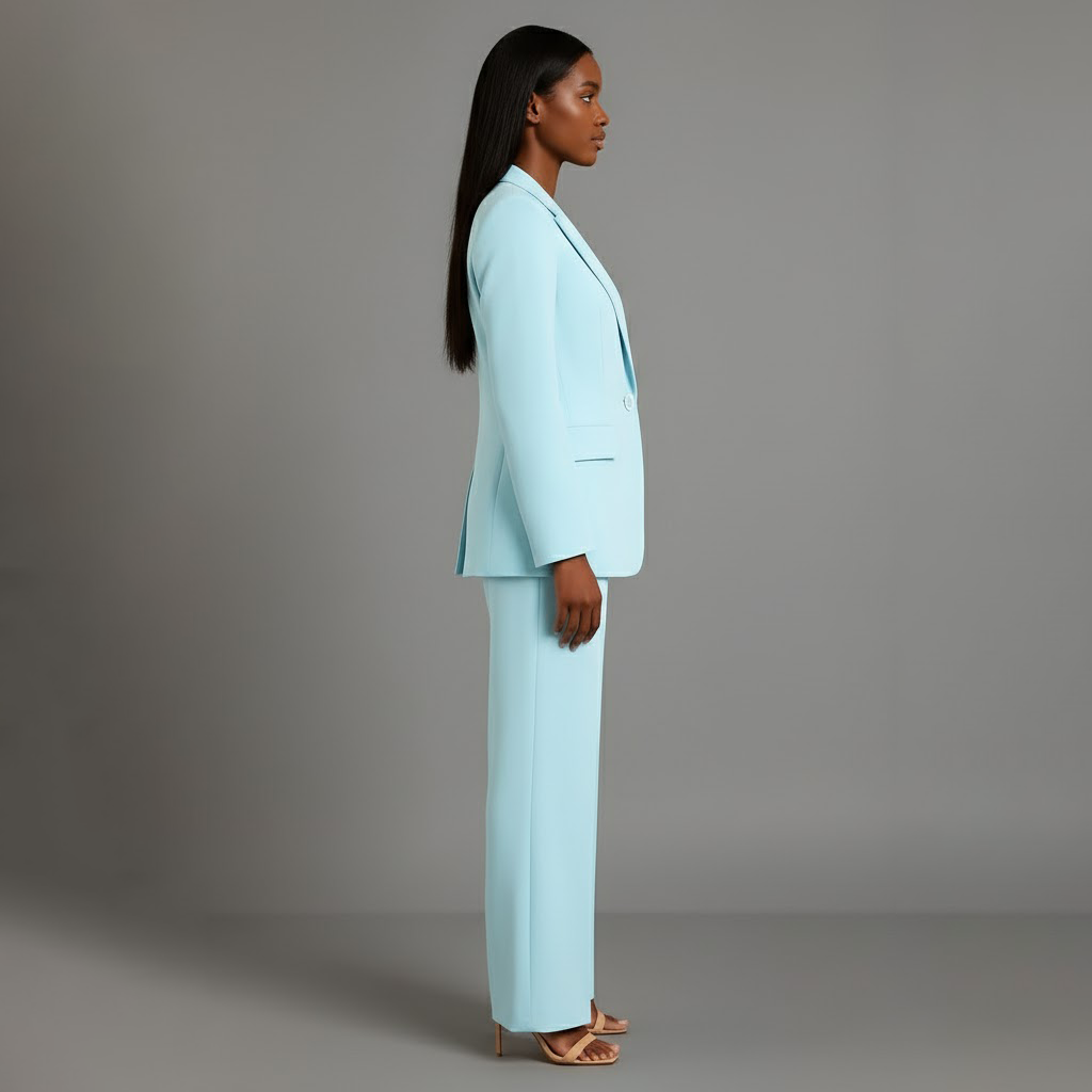 Eulalie | Christmas Outfits Formal Suits Tailored Blazer Set — Turquoise