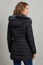 Sylvie | Pink Black Faux Fur Hood Winter Parka Coats