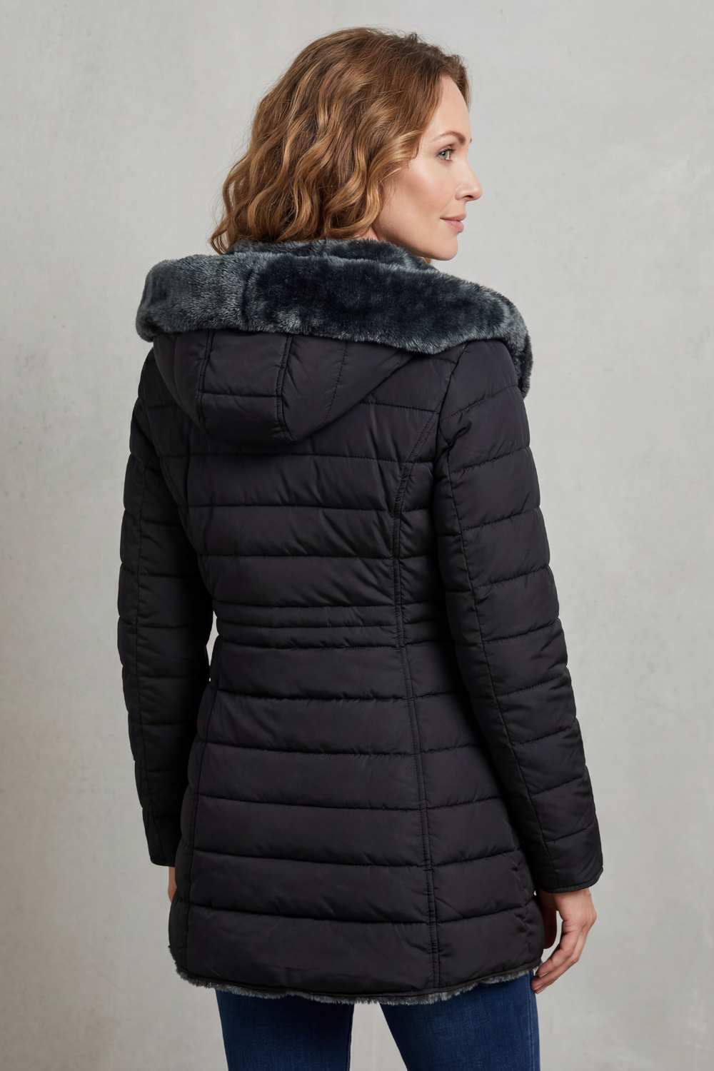 Sylvie | Pink Black Faux Fur Hood Winter Parka Coats