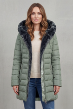 Sylvie | Pink Black Faux Fur Hood Winter Parka Coats
