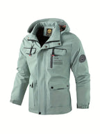 Benedict | Men Winter Puffer Jacket Coat Leather Hood — Light Green