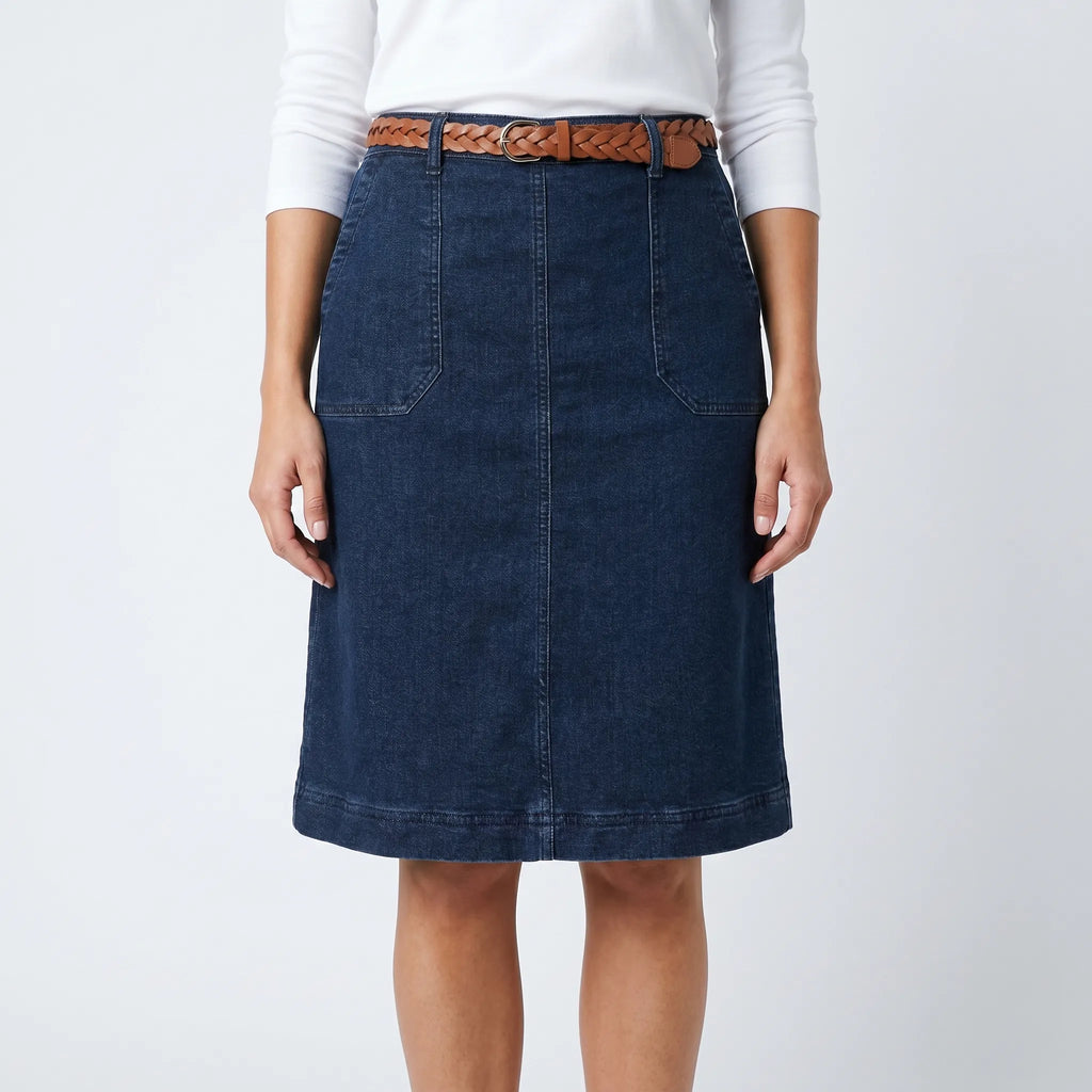 Fensley - Knee-Length A-Line Skirt Knee-Length A-Line Skirt 