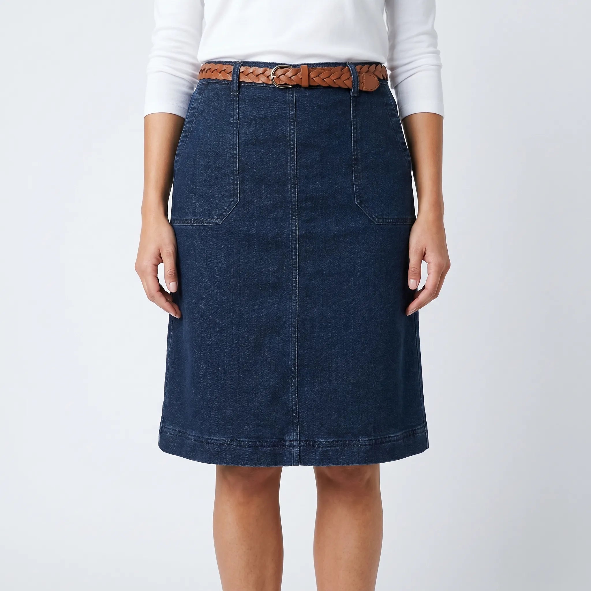 Fensley - Knee-Length A-Line Skirt Knee-Length A-Line Skirt 