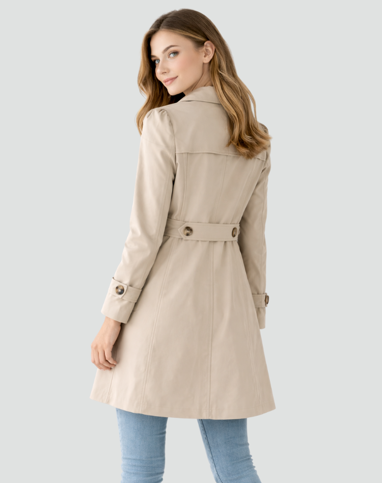 Capucine | Classic Brown Single Breasted Fur Trench Coat