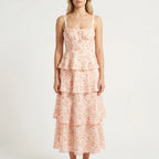 Florabel - Tiered Floral Midi Dress Tiered Floral Midi Dress 
