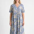 Floria - Sumer Floral Midi Dress Relaxed Fit