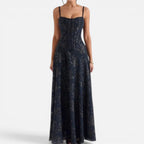 Zara | Spaghetti Strap Corset Chiffon Floral Print Evening Dress