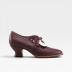 Camille | Silver Low Heel Lace-Up Leather Pumps
