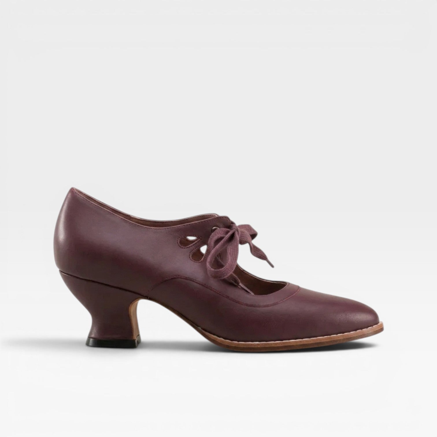 Camille | Silver Low Heel Lace-Up Leather Pumps