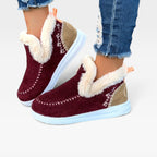Josephine | Black Brown Heeled Leather Ankle Boots — Burgundy