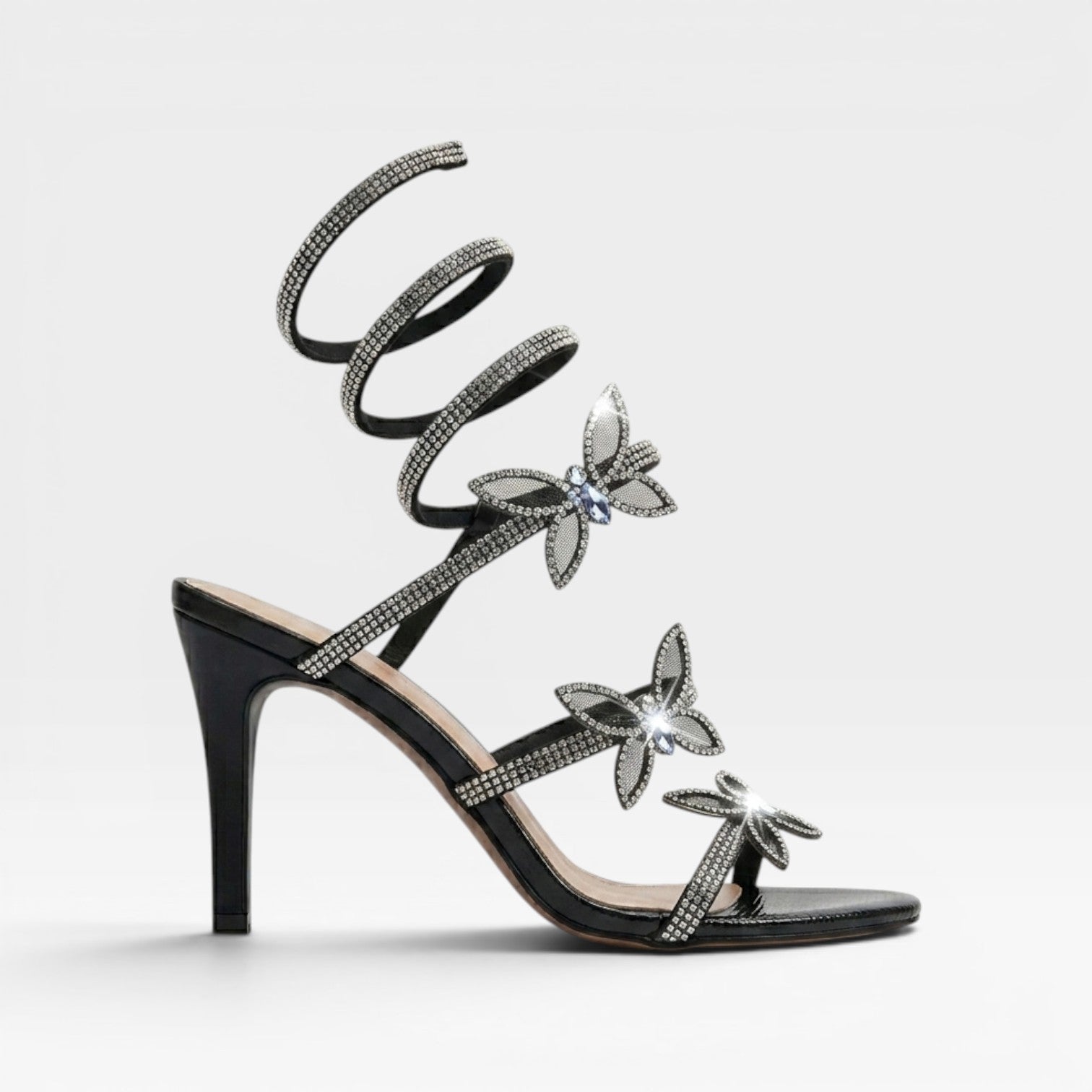 Oceane | Rene Caovilla Crystal Butterfly Spiral Heels