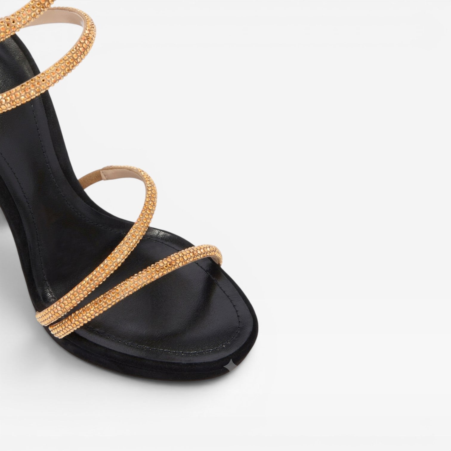 Mirabelle | Gold Block Heels For Wedding Spiral Wrap Sandals