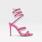 Cordelia | Gold Block Heels For Wedding With Crystal Embellishment