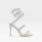 Cordelia | Gold Block Heels For Wedding With Crystal Embellishment
