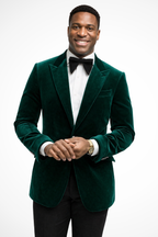 Magnus | Men Velvet Peak Lapel Wedding Guest Blazer