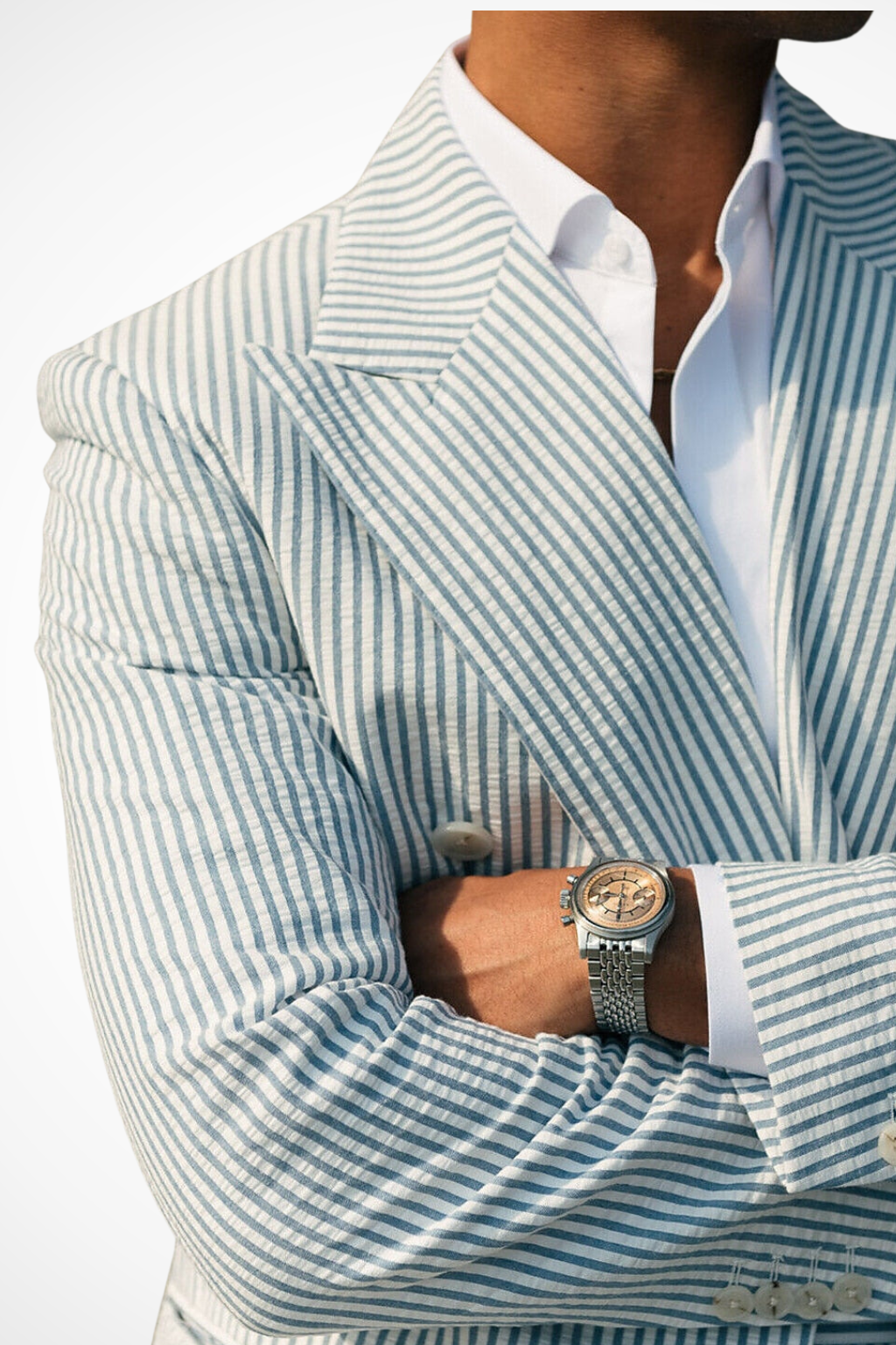 Barnaby | Men Seersucker Double Breasted 2-Piece Wedding Guest Suit