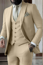 Leopold | Men Slim Fit 3-Piece Wedding Guest Peak Lapel Suit