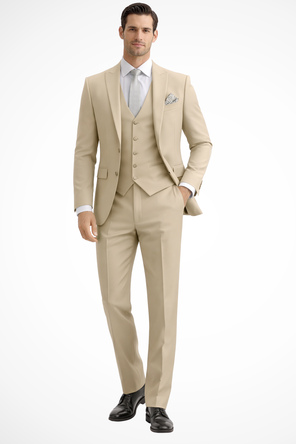 Leopold | Men Slim Fit 3-Piece Wedding Guest Peak Lapel Suit