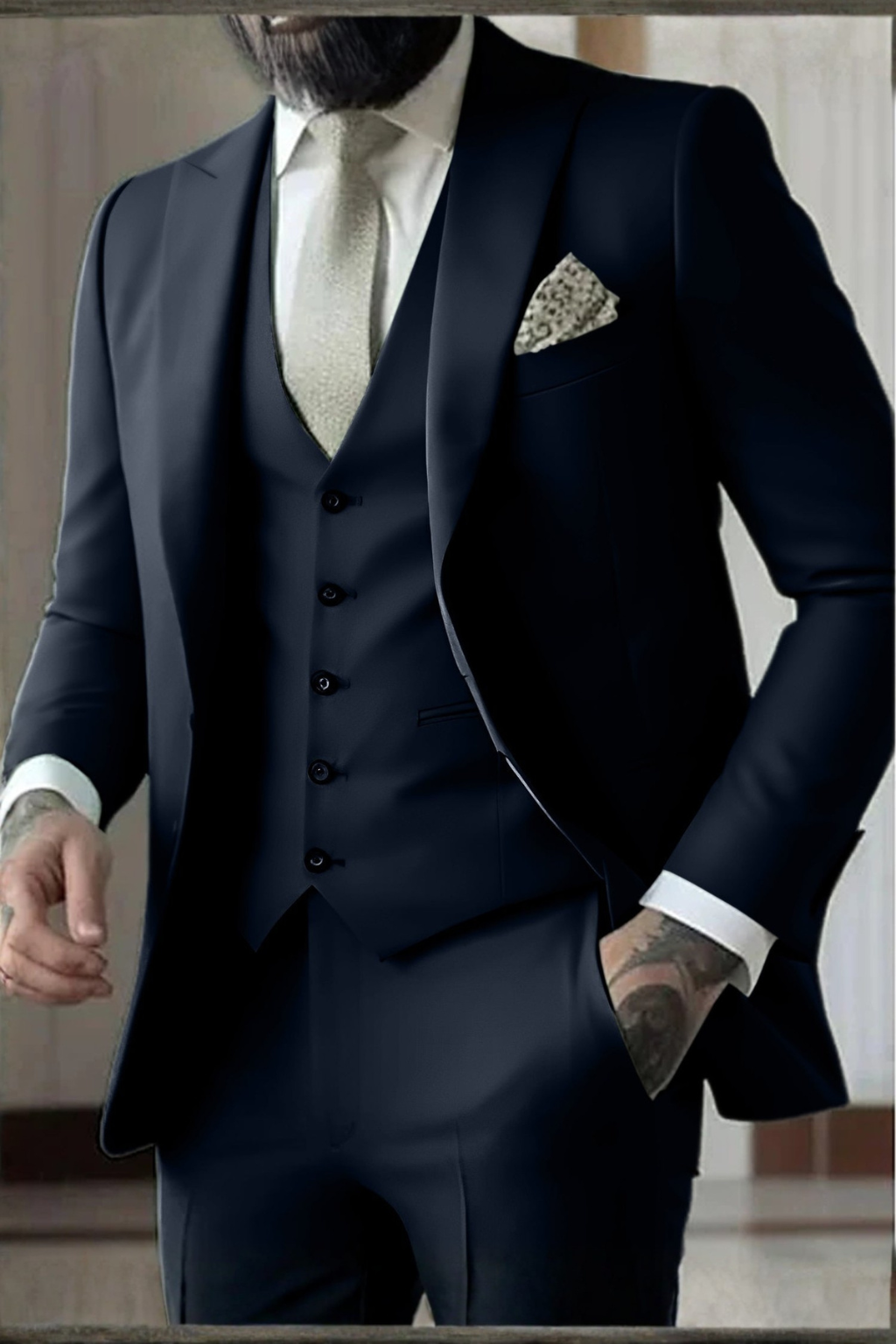Leopold | Men Slim Fit 3-Piece Wedding Guest Peak Lapel Suit
