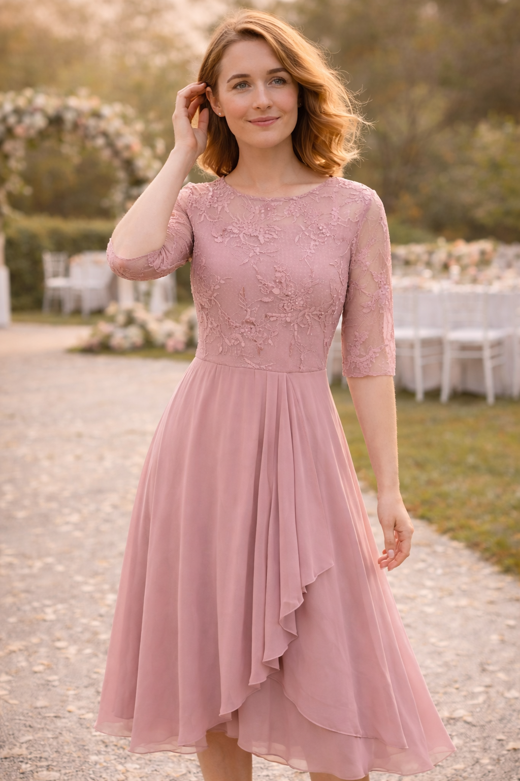Noemie | Babydoll Pleated Garden Party Occasion Dress
