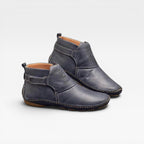 Isadora | Leather Ankle Boots Low Heel Black Brown