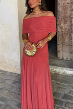 Odette | Ruched One-Shoulder Mesh Maxi Summer Dress