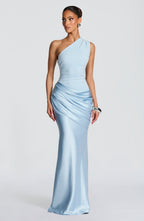 Mirabelle | One-Shoulder Ruched Maxi Wedding Guest Dress