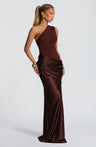 Mirabelle | One-Shoulder Ruched Maxi Wedding Guest Dress