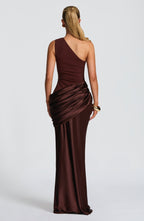 Mirabelle | One-Shoulder Ruched Maxi Wedding Guest Dress