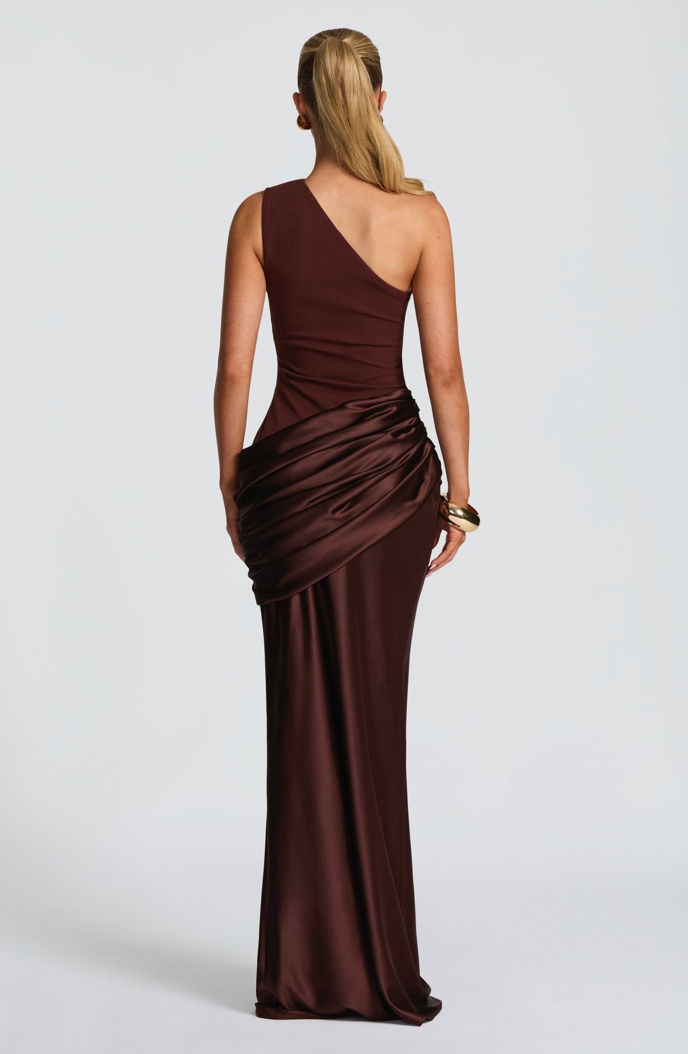 Mirabelle | One-Shoulder Ruched Maxi Wedding Guest Dress
