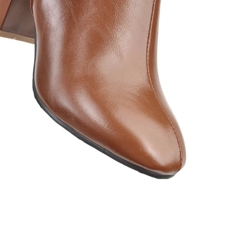 Lucinda | Black Suede Leather Knee High Heeled Boots