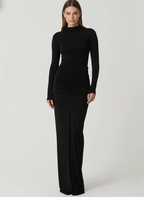 Sylvie | Ruched Mock Neck Bodycon Maxi Occasion Dress