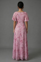 Delia | Floral Bridesmaid Dresses Maxi Wedding Guest Gown