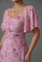 Delia | Floral Bridesmaid Dresses Maxi Wedding Guest Gown