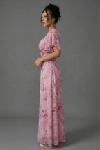 Delia | Floral Bridesmaid Dresses Maxi Wedding Guest Gown