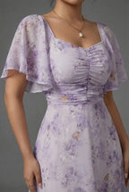 Delia | Floral Bridesmaid Dresses Maxi Wedding Guest Gown