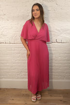 Penelope | Pleated Chiffon Midi Dress For Weddings & Occasions