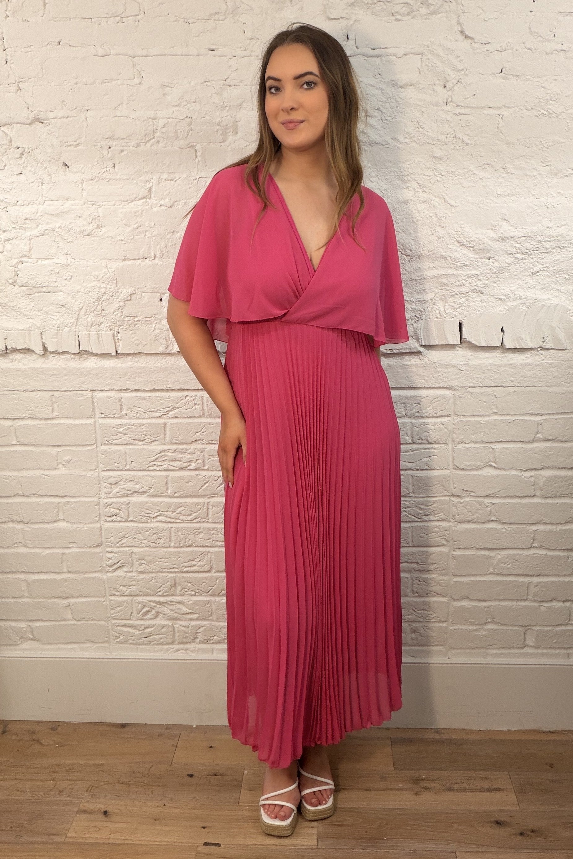 Penelope | Pleated Chiffon Midi Dress For Weddings & Occasions