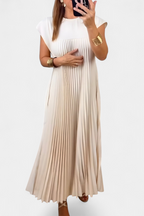 Bridget | Sleeveless Pleated Chiffon Midi Dress