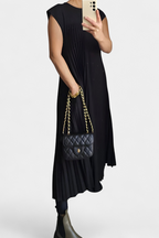 Bridget | Sleeveless Pleated Chiffon Midi Dress